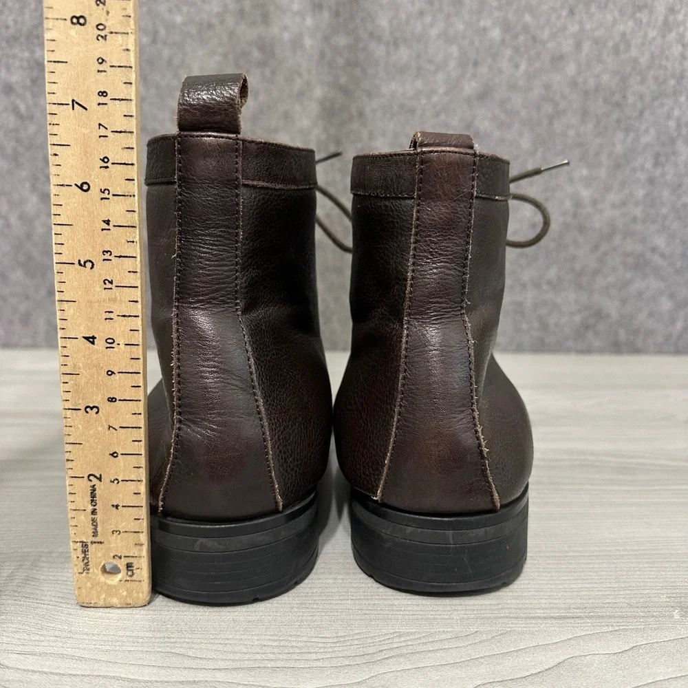 Kenneth Cole Reaction Brewster Brown Leather Cap Toe Lace Up Boots Mens‎ 13M